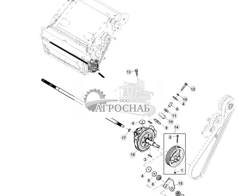 Трансмиссия реверсивного механизма и детали крепления, 3 паза — 3HB - ST818248 601.jpg